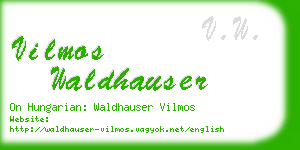 vilmos waldhauser business card